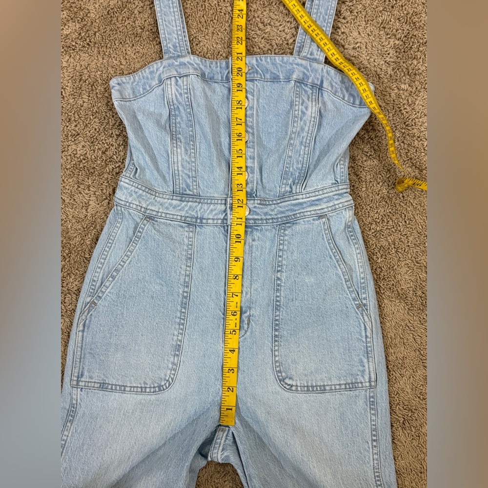 Madewell Light Blue Gillam Wash Stitched Straps Denim Jumpsuit SKU0398 - Picture 7 of 13